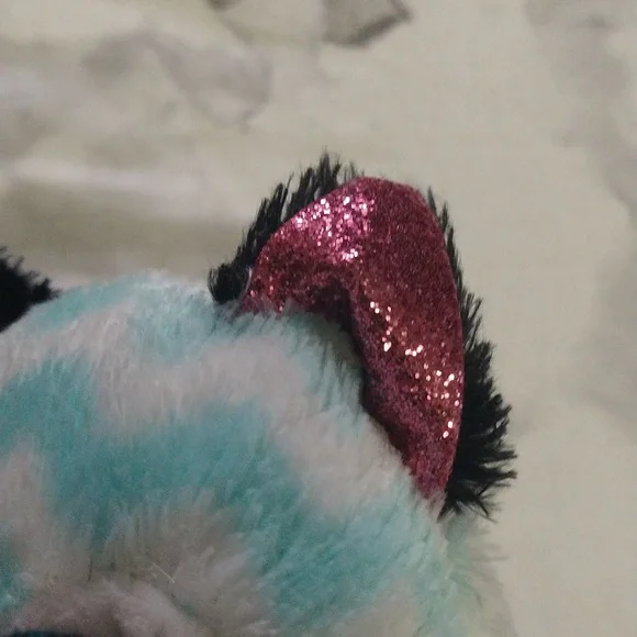 Ty Beanie Boos ATLAS the Aqua Chevron Fox Stuffed Animal - Picture 12 of 16